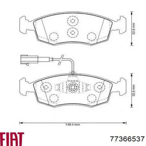Гальмівні колодки Fiat/Alfa/Lancia 77366537 ціна, від 25.91 USD