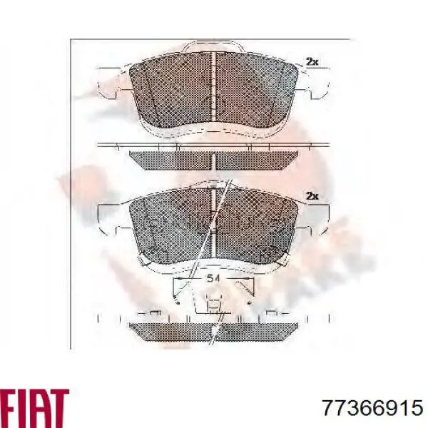 Гальмівні колодки Fiat/Alfa/Lancia 77366915 ціна, від 28.78 USD