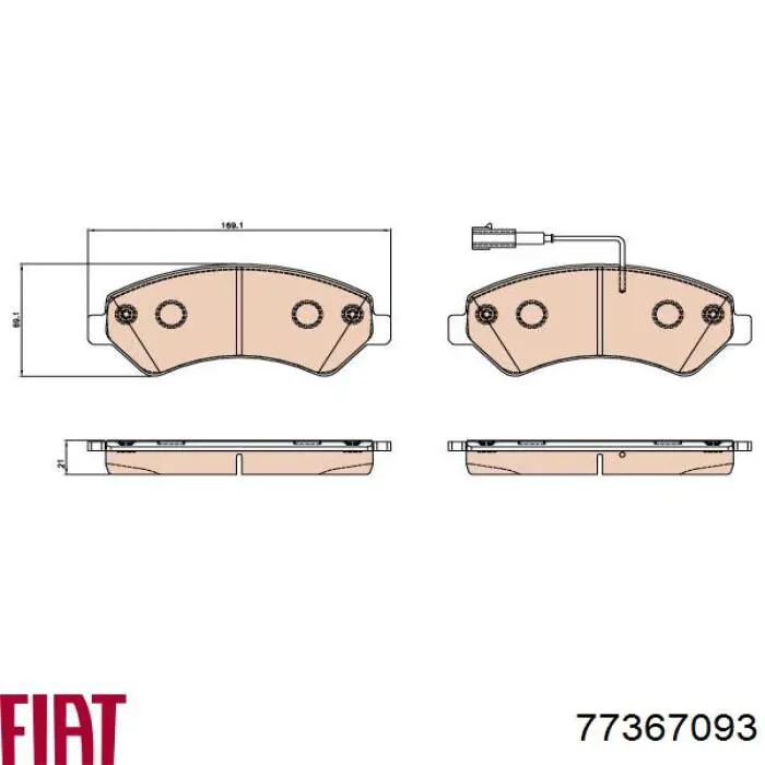 77367093 Fiat/Alfa/Lancia Передні гальмівні колодки