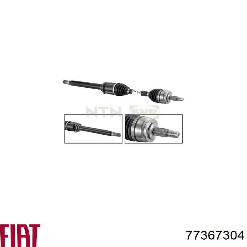 Піввісь передня, права Fiat/Alfa/Lancia 77367304 ціна, від 94.44 USD
