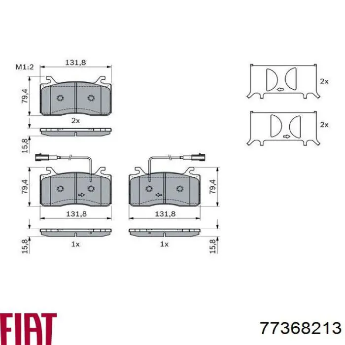 Гальмівні колодки Fiat/Alfa/Lancia 77368213 ціна, від 72.08 USD