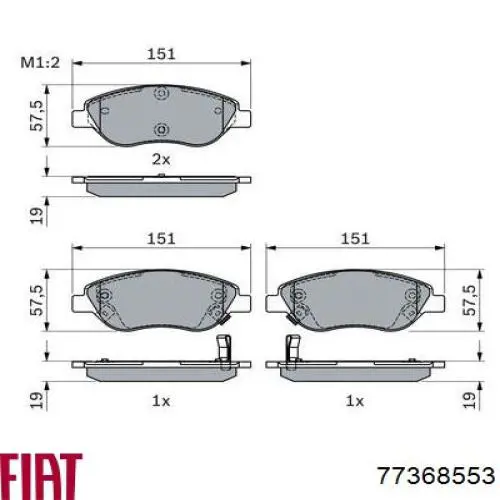 Гальмівні колодки Fiat/Alfa/Lancia 77368553 ціна, від 41.94 USD