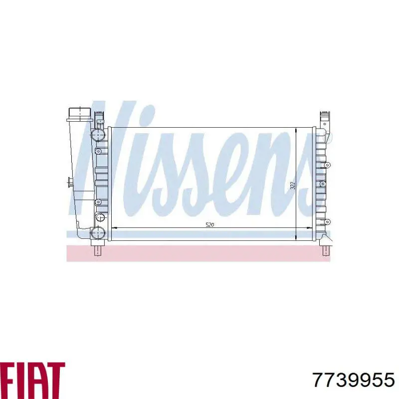 Радіатор охолодження двигуна 7739955 Fiat/Alfa/Lancia