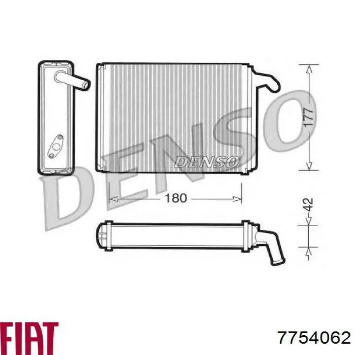 Радіатор пічки (обігрівача) 7754062 Fiat/Alfa/Lancia