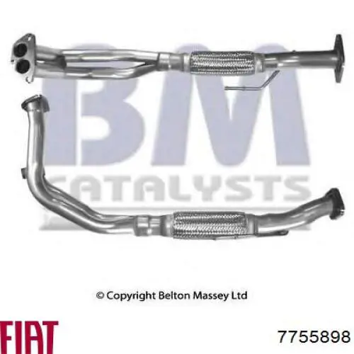 Труба приймальна (штани) глушника, передня Fiat/Alfa/Lancia 7755898 ціна, від 42.18 USD
