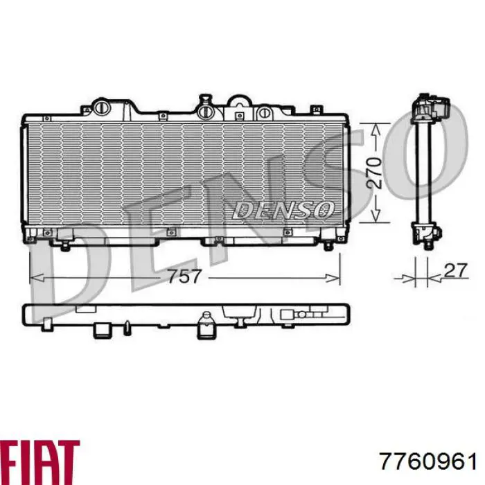 7760961 Fiat/Alfa/Lancia радіатор охолодження двигуна