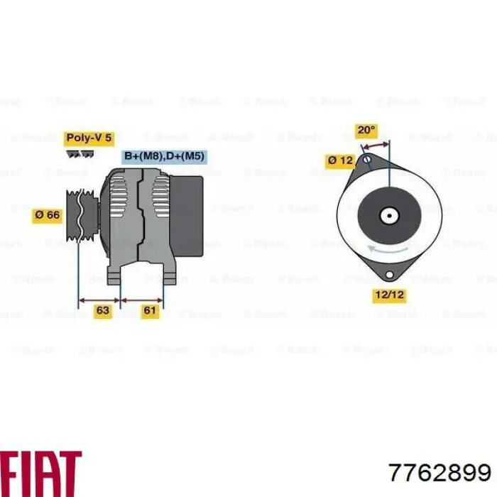 Генератор Fiat/Alfa/Lancia 46430573 ціна, від 87.68 USD