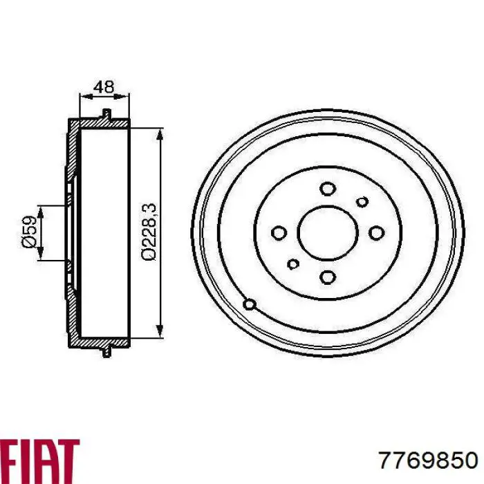 Барабан гальмівний задній Fiat/Alfa/Lancia 7769850 ціна, від 30.68 USD