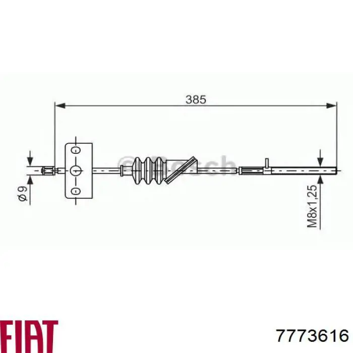 Купити 7773616 Fiat/Alfa/Lancia Трос ручного гальма передній