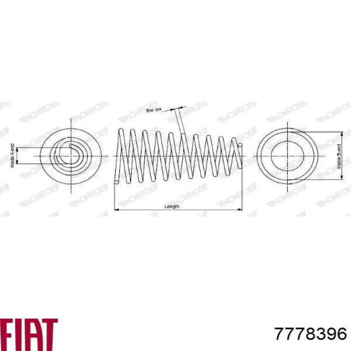 Пружина передня 7778396 Fiat/Alfa/Lancia