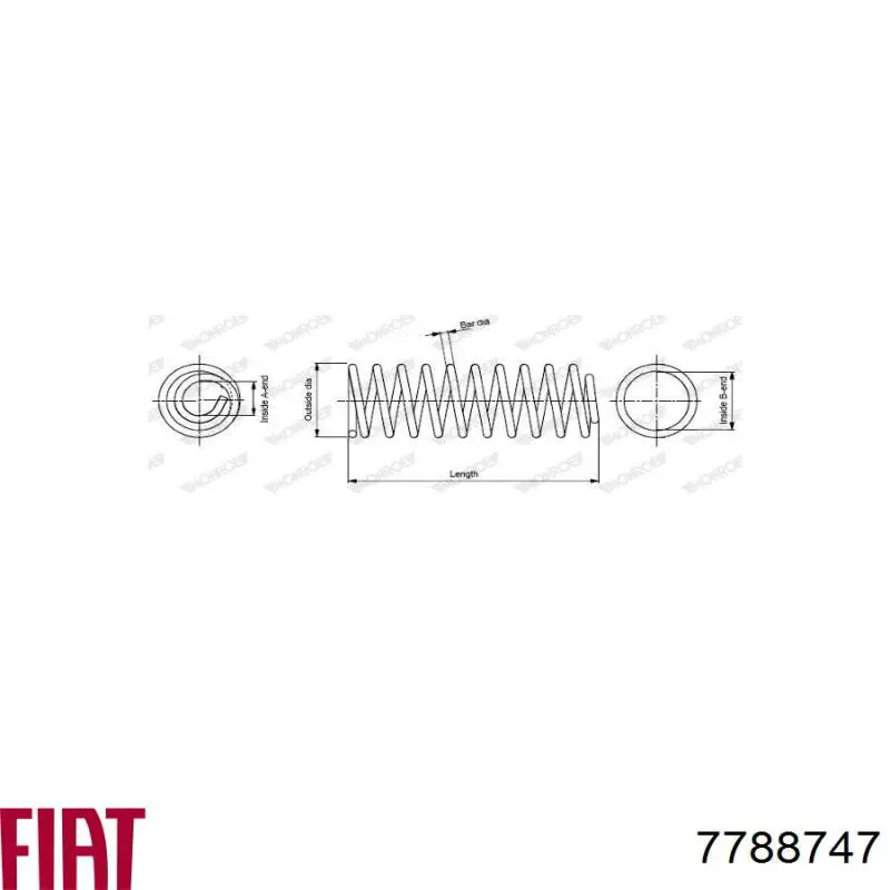 7788747 Fiat/Alfa/Lancia Пружина амортизатора передняя