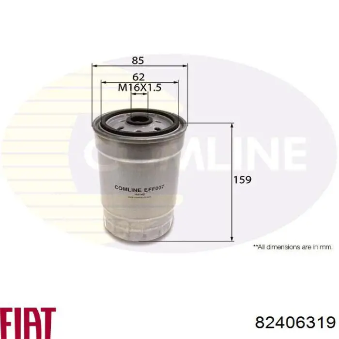 Фільтр тонкого очищення палива Fiat/Alfa/Lancia 82406319 ціна, від 6.96 USD