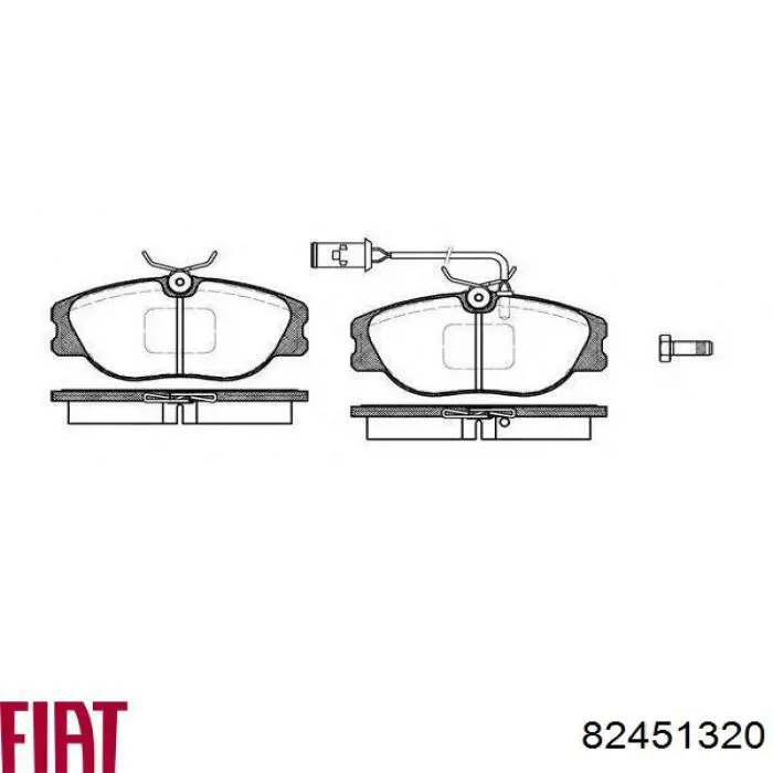 82451320 Fiat/Alfa/Lancia Передні гальмівні колодки