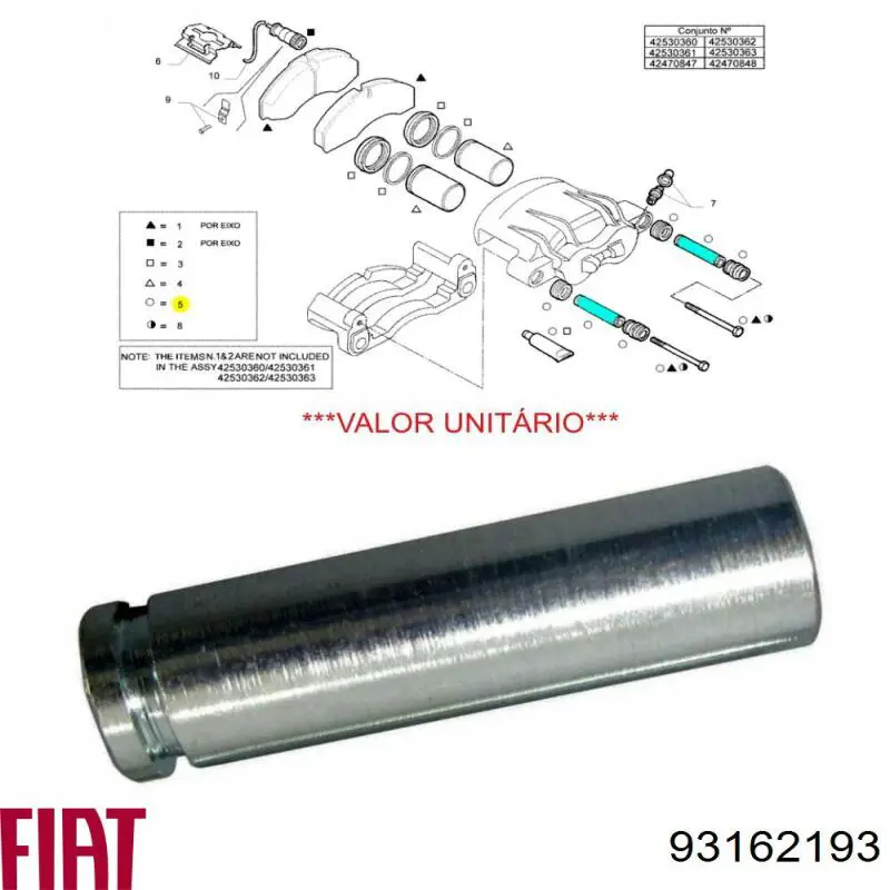 Ремкомплект супорту гальмівного заднього 93162193 Fiat/Alfa/Lancia