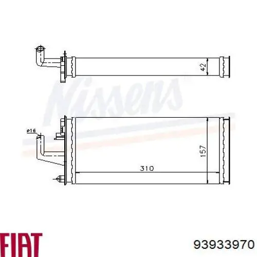 Радіатор пічки (обігрівача) 93933970 Fiat/Alfa/Lancia