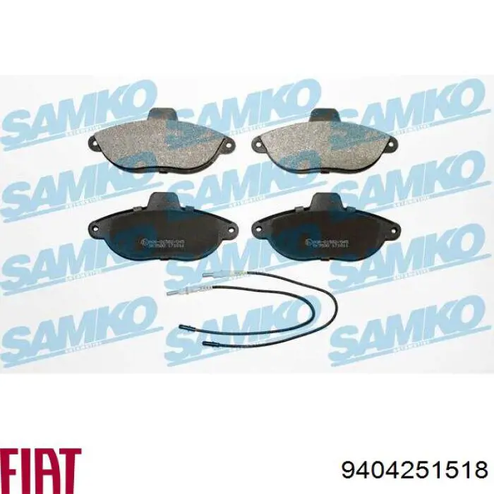 9404251518 Fiat/Alfa/Lancia Передні гальмівні колодки