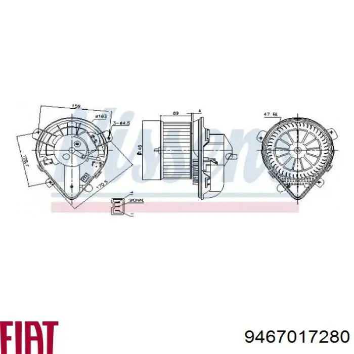 Двигун вентилятора пічки (обігрівача салону) 9467017280 Fiat/Alfa/Lancia
