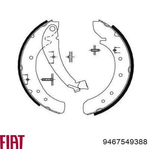Колодки гальмові задні, барабанні Fiat/Alfa/Lancia 9467549388 ціна, від 30.21 USD