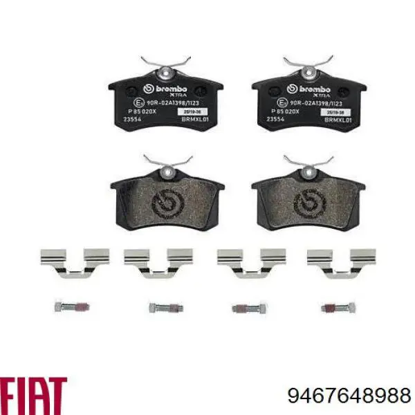Задні гальмівні колодки Fiat/Alfa/Lancia 9467648988 ціна, від 19.75 USD