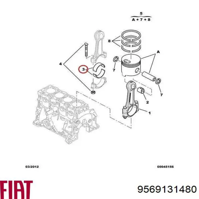 Купити 9569131480 Fiat/Alfa/Lancia Вкладиші коленвала шатунні