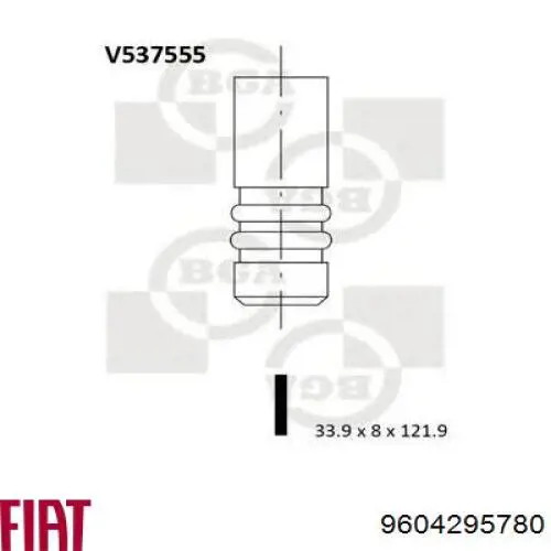 Купити 9604295780 Fiat/Alfa/Lancia Клапан випускний