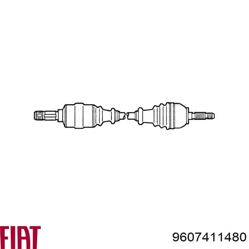 Піввісь (привід) передня, права 9607411480 Fiat/Alfa/Lancia