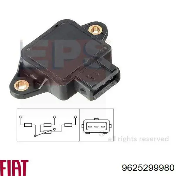 9625299980 Fiat/Alfa/Lancia Датчик положення дросельної заслінки (потенціометр)