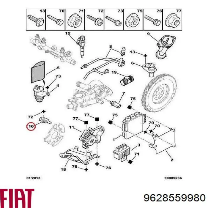 9628559980 Fiat/Alfa/Lancia датчик положення розподільного