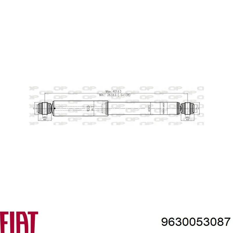 Купити 9630053087 Fiat/Alfa/Lancia Стійка амортизатора задня