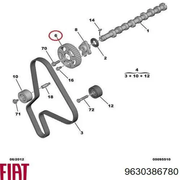 Шестерня розподільчого вала Fiat/Alfa/Lancia 9630386780 ціна, від 3.77 USD