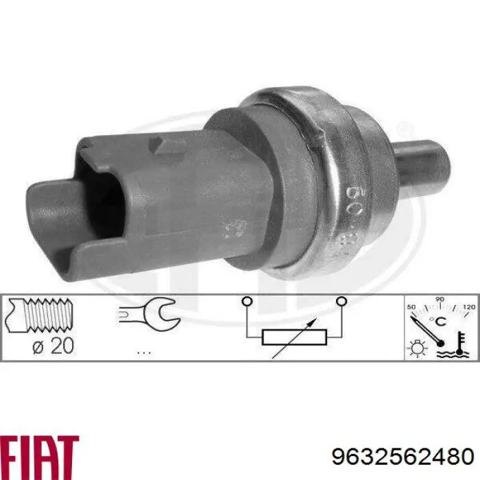 Датчик температури охолоджуючої рідини 9632562480 Fiat/Alfa/Lancia