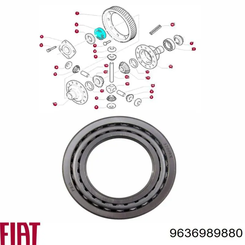 Купити 9636989880 Fiat/Alfa/Lancia Підшипник диференціалу переднього моста