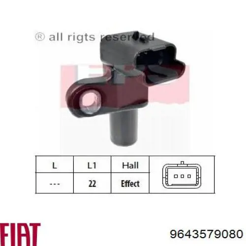 9643579080 Fiat/Alfa/Lancia Датчик розподільного вала