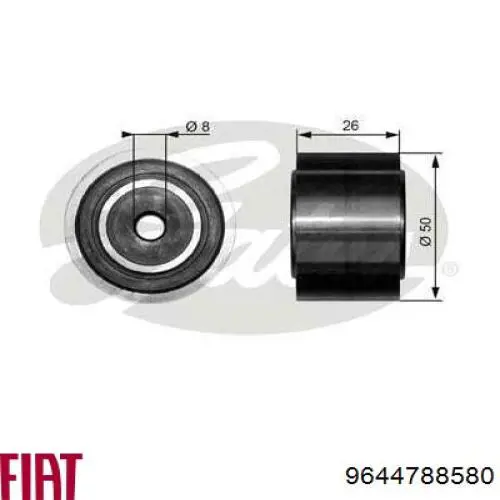 Ролик приводного ременя, паразитний Fiat/Alfa/Lancia 9644788580 ціна, від 19.27 USD