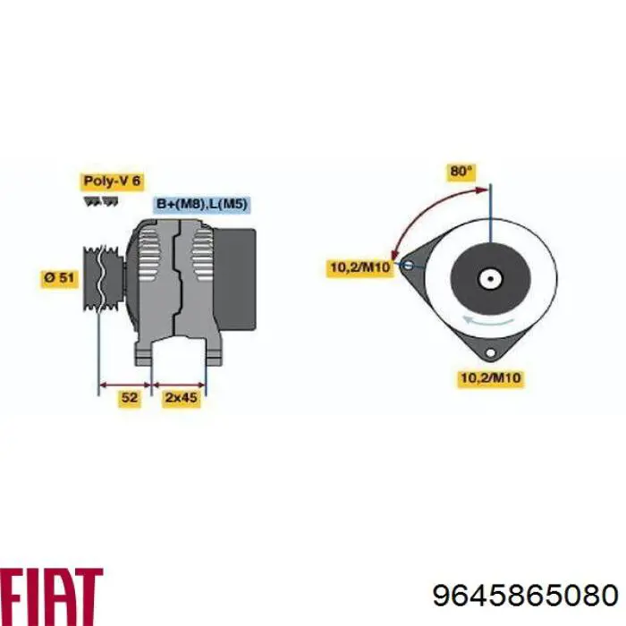 9645865080 Fiat/Alfa/Lancia Авто генератор