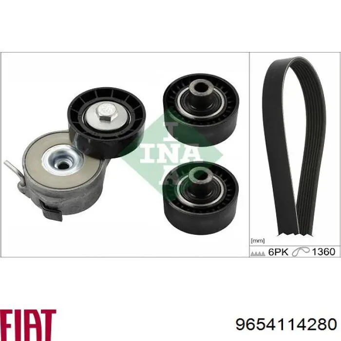 Купити 9654114280 Fiat/Alfa/Lancia Ремінь генератора