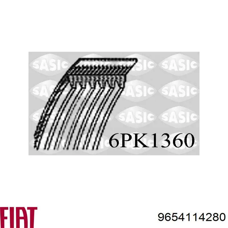 Клиновий ремінь Fiat/Alfa/Lancia 9654114280 ціна, від 11.17 USD