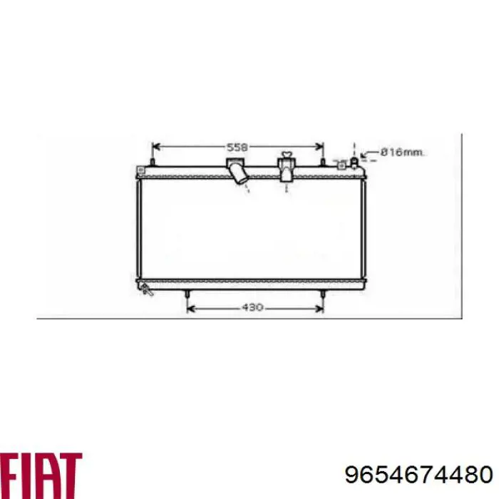 9654674480 Fiat/Alfa/Lancia Радіатор охолодження двигуна