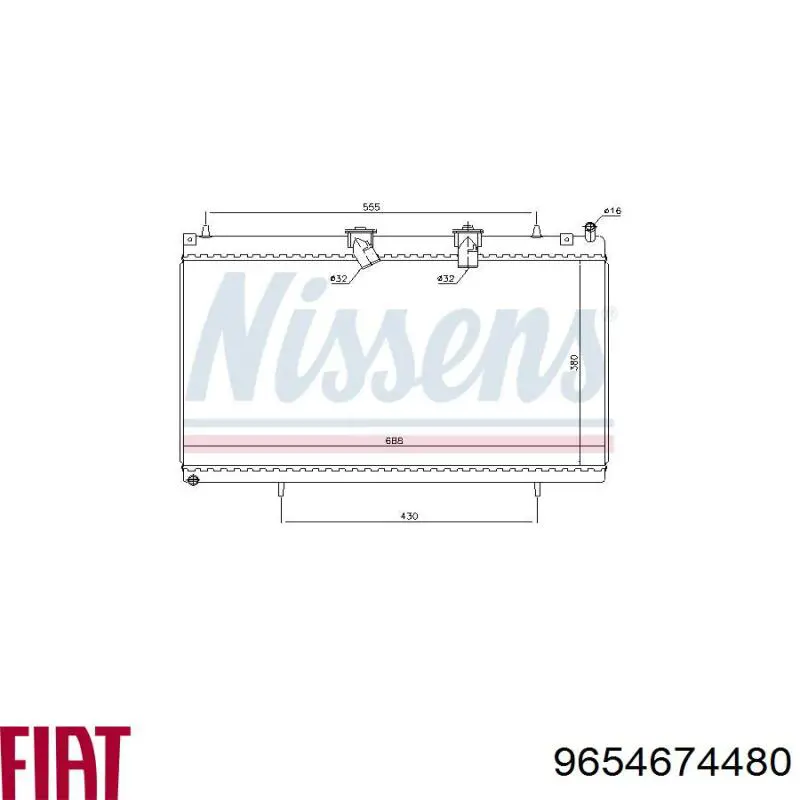 Радіатор основний Fiat/Alfa/Lancia 9654674480 ціна, від 119.46 USD