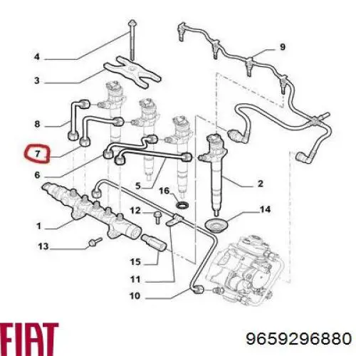 Купити 1570K8 Peugeot/Citroen Трубка паливна форсунки 2-го циліндру