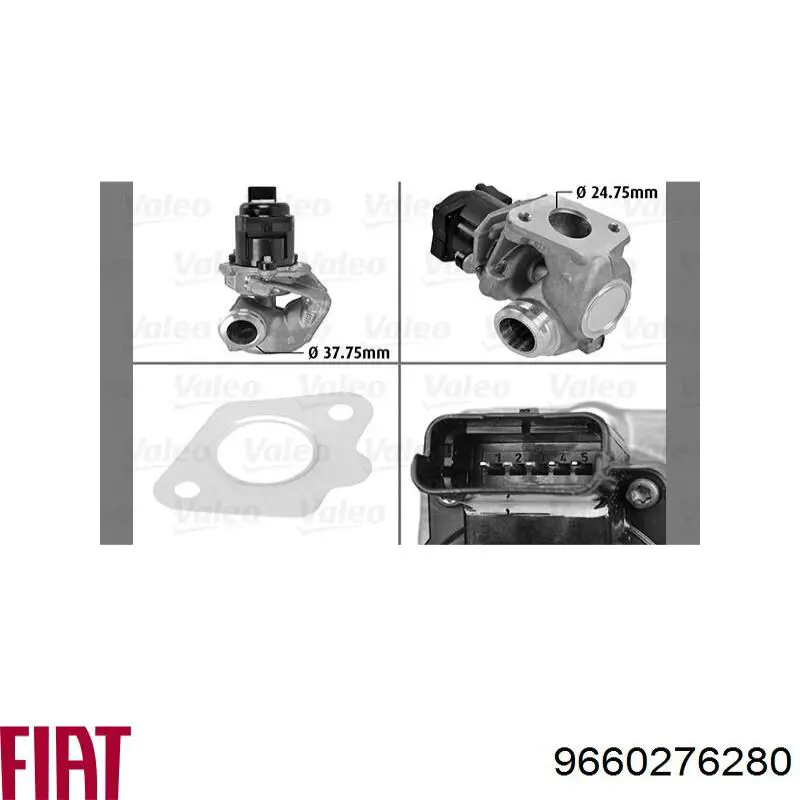 Клапан ЄГР 9660276280 Fiat/Alfa/Lancia