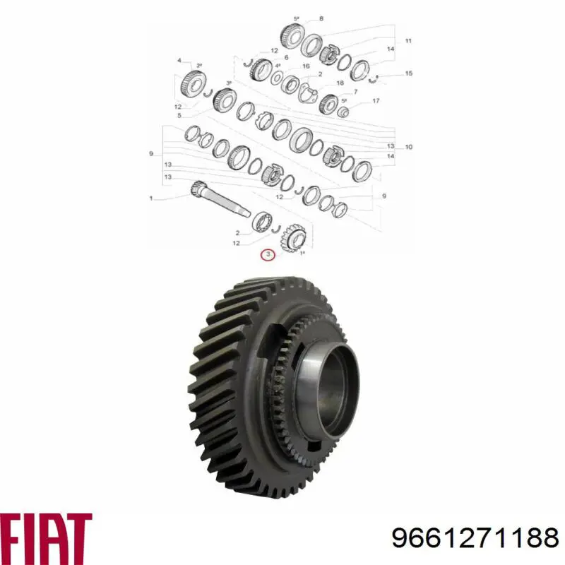 ORK9661271188 GP Шестерня 1-й передачі, ведена