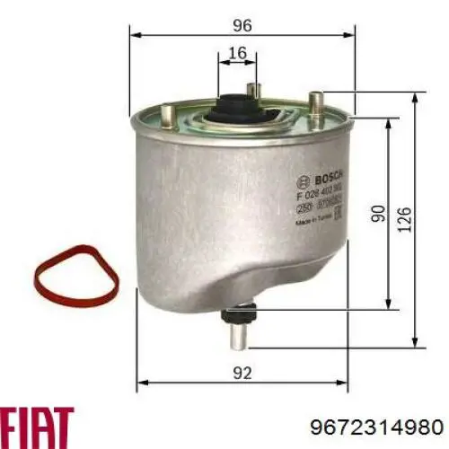 Корпус паливного фільтра Citroen C5 (RD/X7) (Сітроен C5)