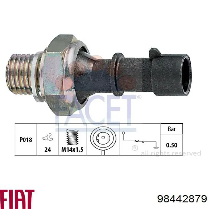 Датчик тиску масла двигуна Fiat/Alfa/Lancia 98442879