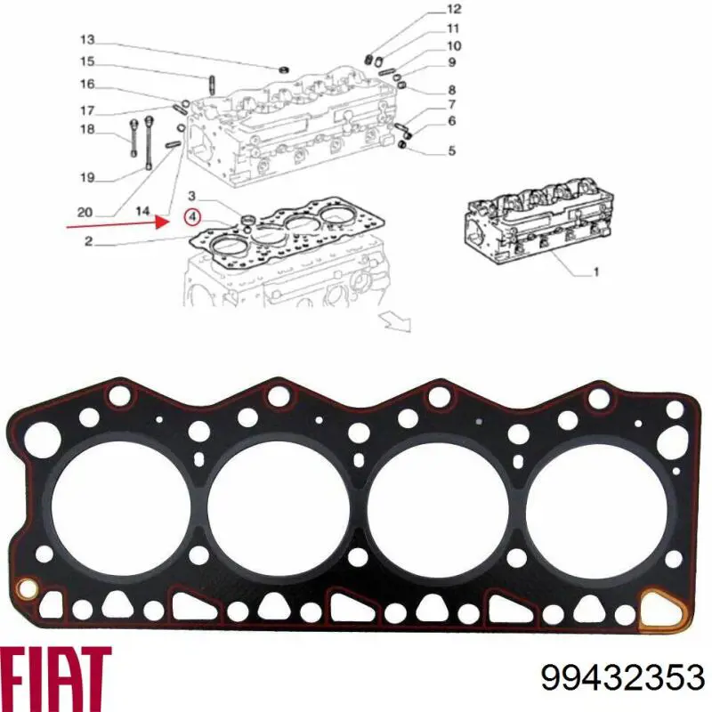 99432353 Fiat/Alfa/Lancia Прокладка під головку