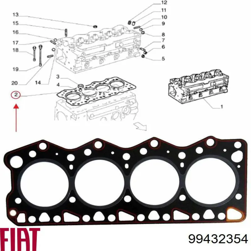 99432354 Fiat/Alfa/Lancia прокладка головки блока циліндрів (гбц)