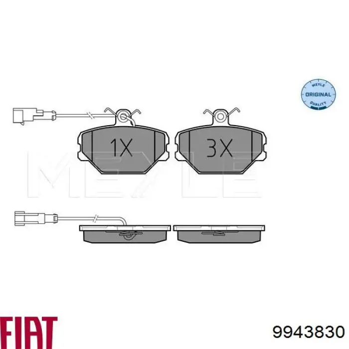 Гальмівні колодки Fiat/Alfa/Lancia 9943830 ціна, від 12.10 USD