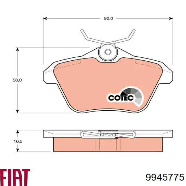 Задні гальмівні колодки Fiat/Alfa/Lancia 9945775 ціна, від 14.56 USD