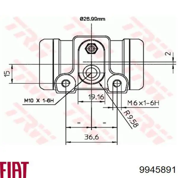 Купити 9945891 Fiat/Alfa/Lancia Циліндр гальмівний колісний/робітник, задній