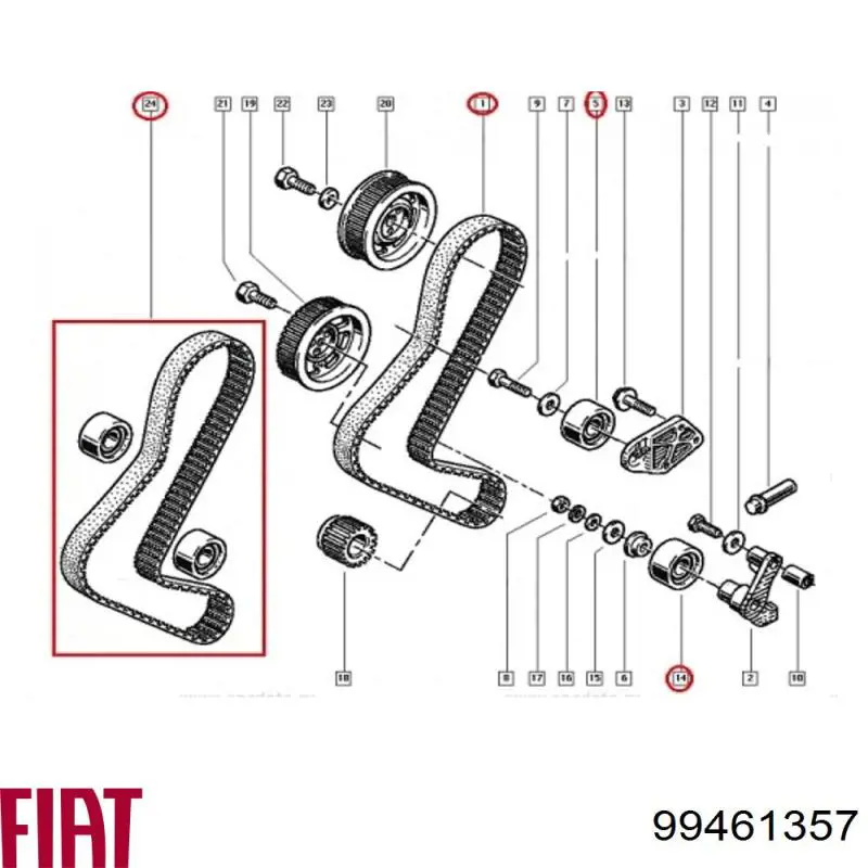 Ролик паразитний ГРМ 99461357 Fiat/Alfa/Lancia